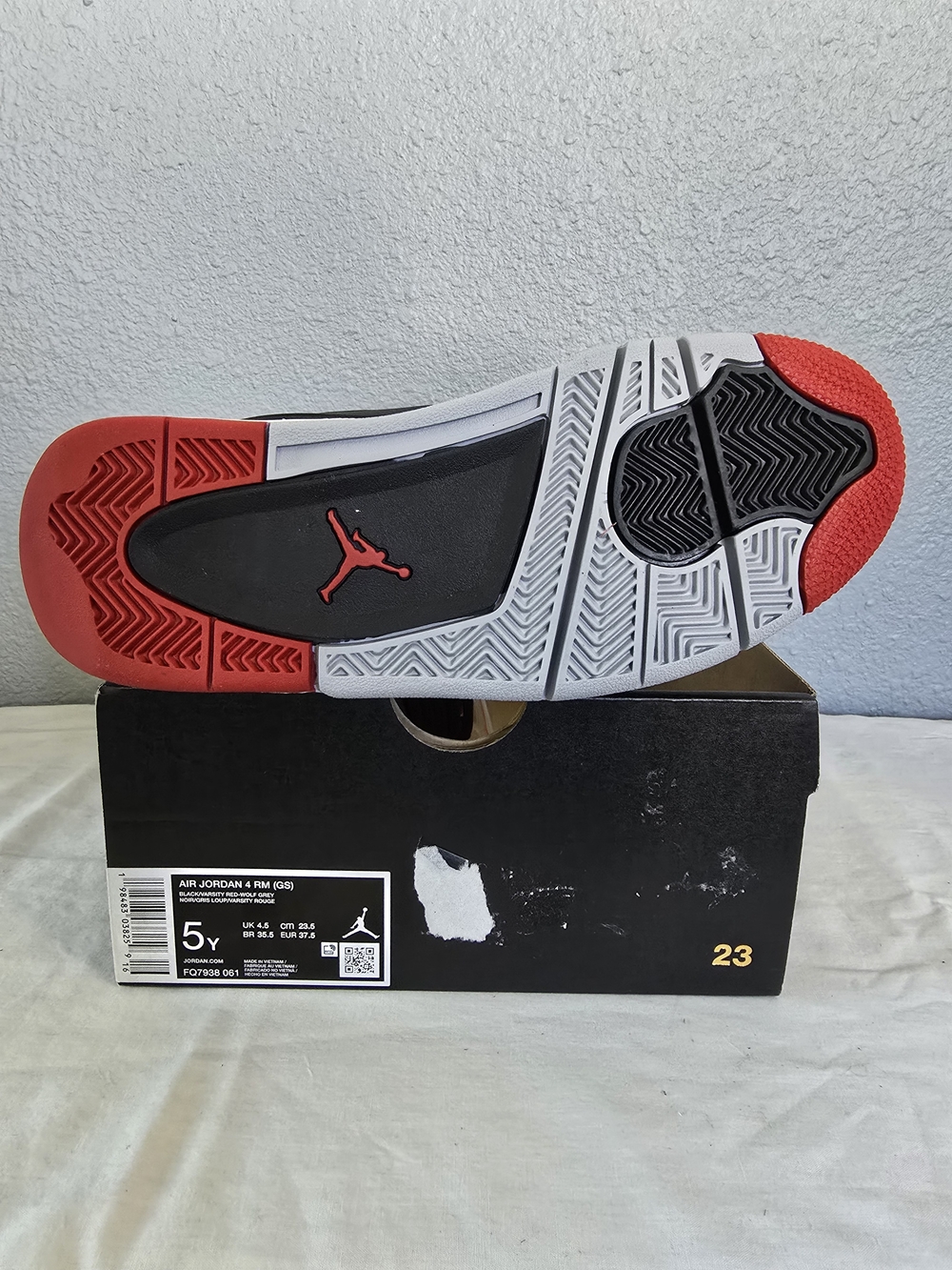 Air Jordan 4 Retro Low Shoes - Black/Gray/Red - Picture 3 of 4